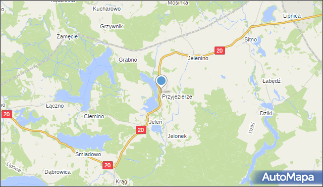 mapa Przyjezierze, Przyjezierze gmina Borne Sulinowo na mapie Targeo